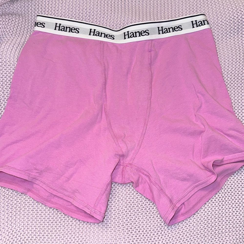 Women’s Strawberry Candy pink Hanes boxer shorts